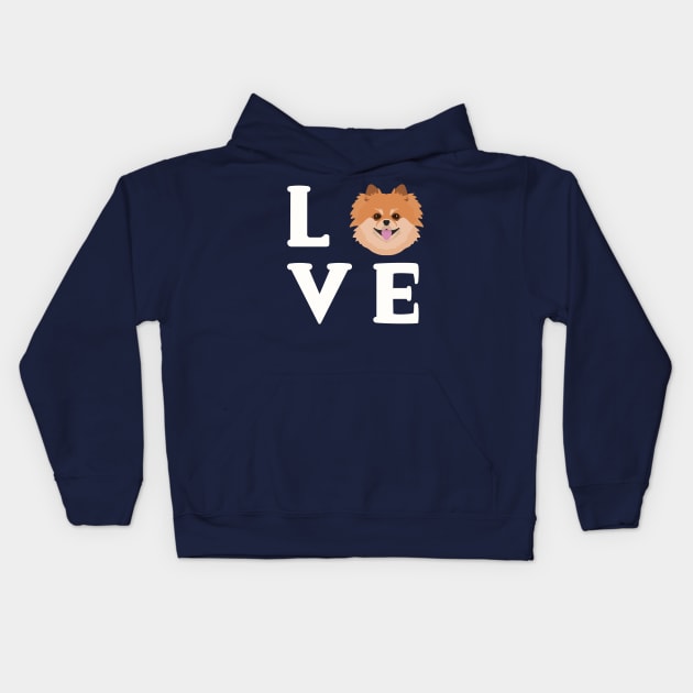 Love Pomeranians - Pom Pom Dog Puppy Face Kids Hoodie by PozureTees108